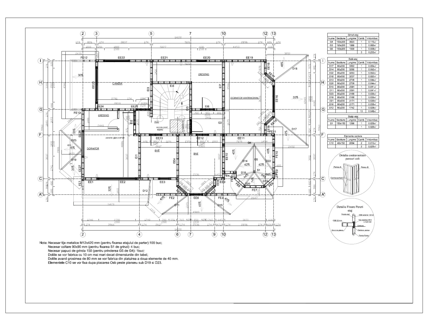 Casa Andrei, Plan etaj