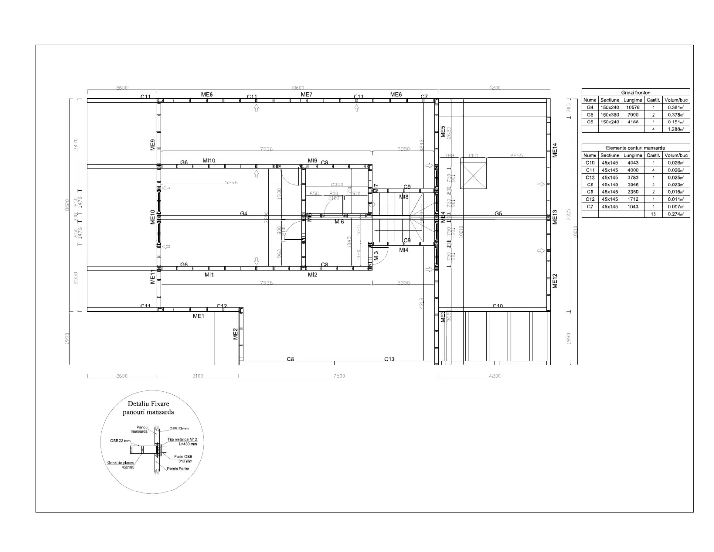 Casa Bogdan, Plan mansardă