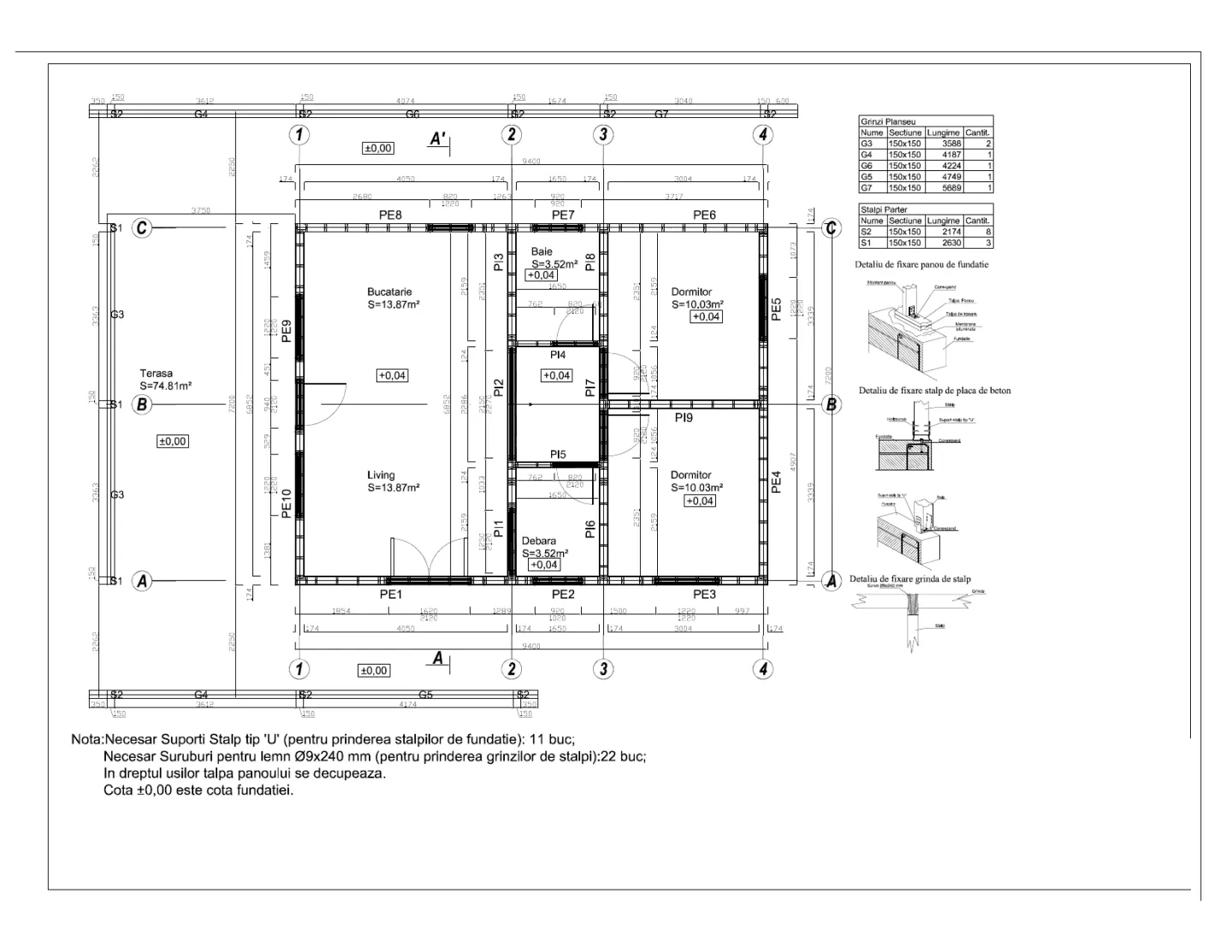 Casa Gheorghe, Plan parter