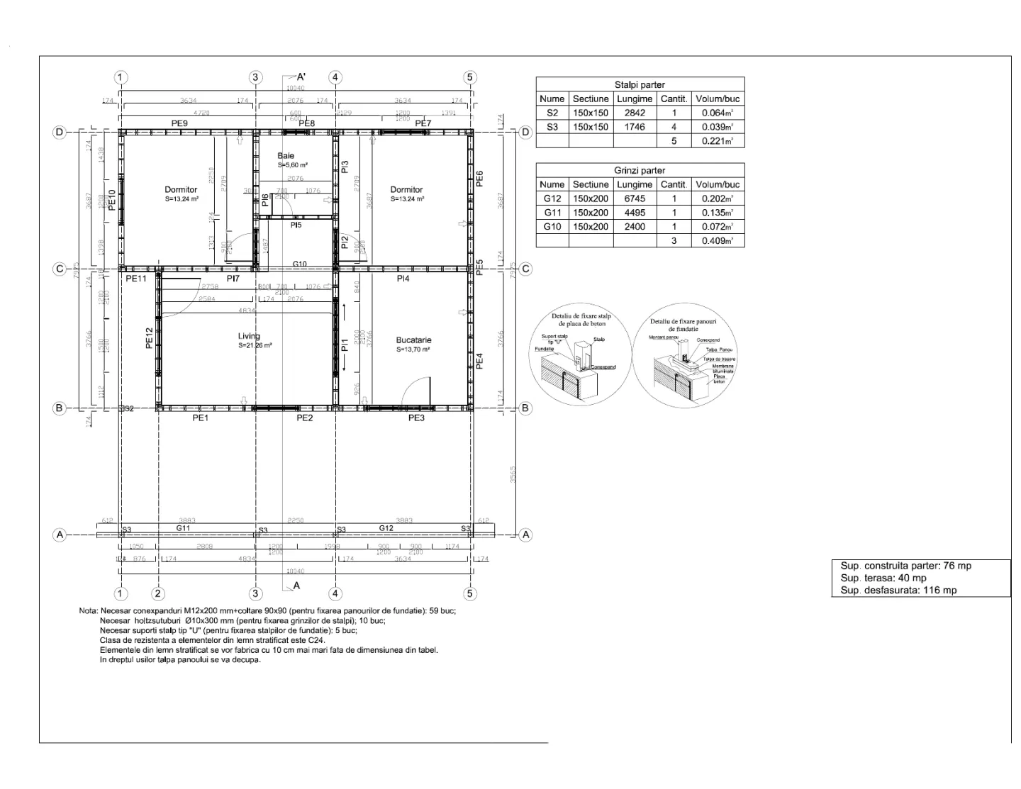 Casa Roxana, Plan parter