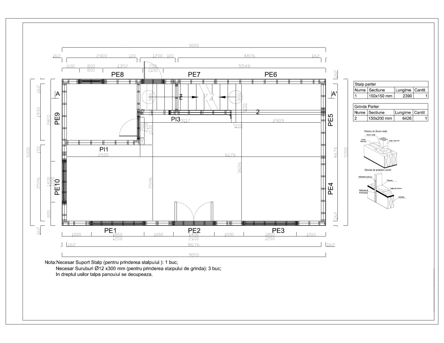 Casa Silviu, Plan parter