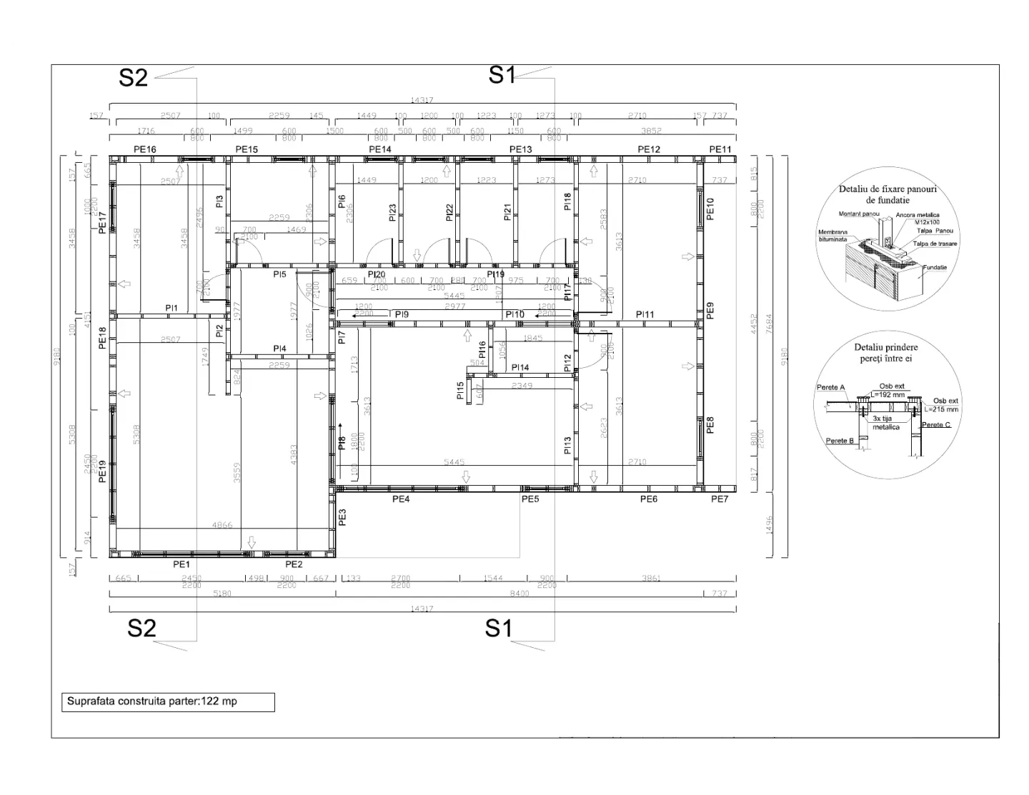 Case Cristina, Plan parter C1